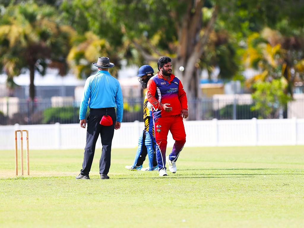 Norths Spicy Bite v Mulgrave Punjabi at Griffiths Park. Cricket Far North Second grade 2025. Photo: Gyan-Reece Rocha.