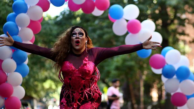 A person performs during The TransFest 2023 in Queens. Picture: AFP.