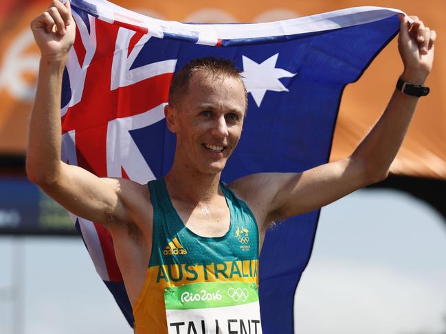 RIO DE JANEIRO, BRAZIL - AUGUST 19:  Jared Tallent of Australia reacts after winning the silver medal in the Men's 50km Race Walk on Day 14 of the Rio 2016 Olympic Games at Pontal on August 19, 2016 in Rio de Janeiro, Brazil.  (Photo by Bryn Lennon/Getty Images)