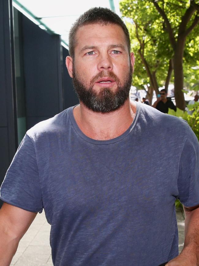 Ben Cousins leaves court in 2017. Picture: AAP Image/Richard Wainwright