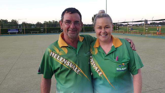 Gold Coast Tweed State District Mixed Pairs winners Matt Bell and Pam Fantini.