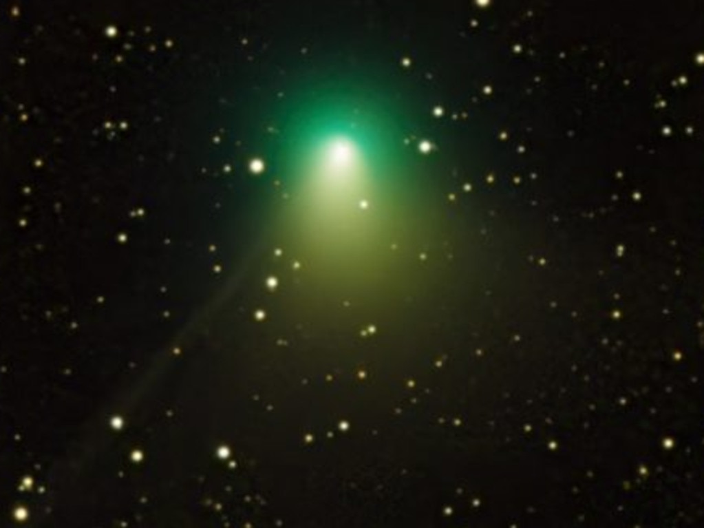 The comet is a stunning green colour. Picture: Eliot Herman/EarthSky