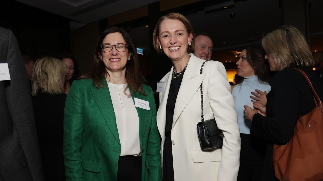 BCA Dinner arrivals on Tuesday night ASX chief Helen Lofthouse and Telstra chief executive Vicky Brady. Picture: Jane Dempster/The Australian.