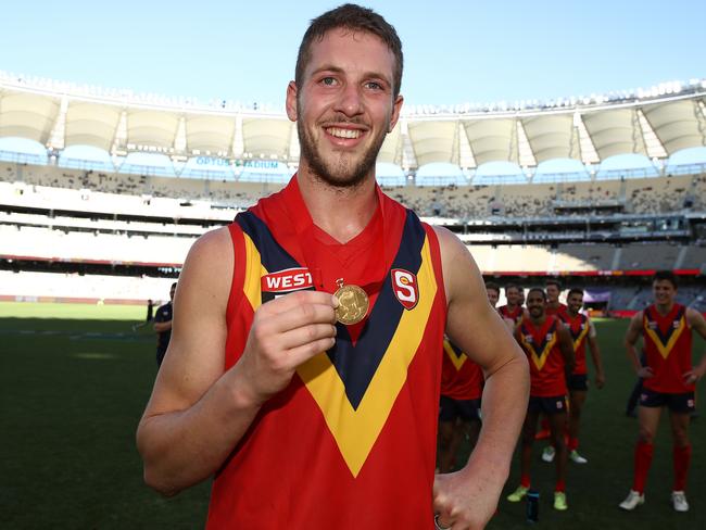 Michael Knoll shows off the Fos-Williams Medal. Picture: Paul Kane/Getty Images