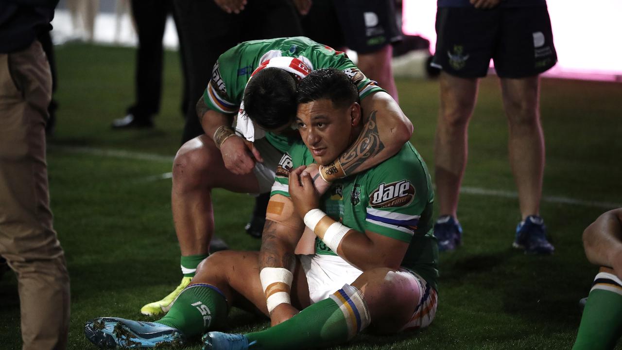 SYDNEY, AUSTRALIA - OCTOBER 06: Josh Papalii of the Raiders looks dejected after the 2019 NRL Grand Final match between the Canberra Raiders and the Sydney Roosters at ANZ Stadium on October 06, 2019 in Sydney, Australia. (Photo by Ryan Pierse/Getty Images)