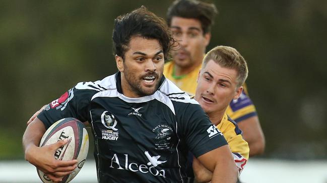 Karmichael Hunt in action for Souths against Bond Uni in Brisbane club rugby on Saturday.