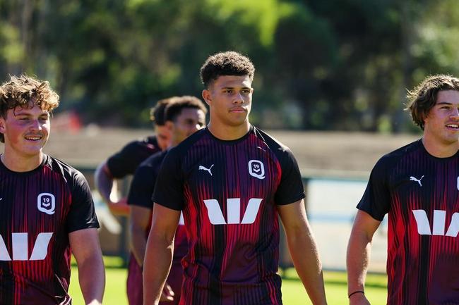 Gold Coast Titans rugby league player Cooper Bai, middle, at Queensland under-19 squad training. Picture: Instagram