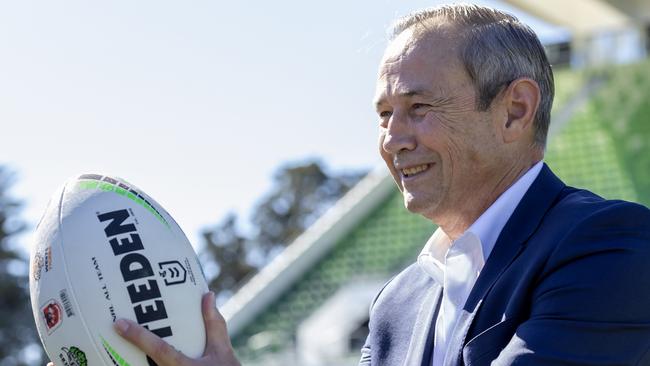 WA Premier Roger Cook announcing the Perth Bears will join the NRL. Picture: Getty Images