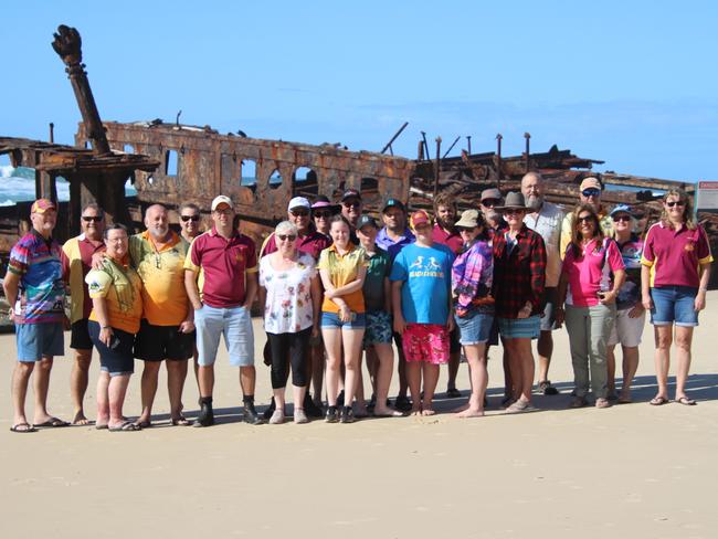 Club members at the Maheno Shipwreck.