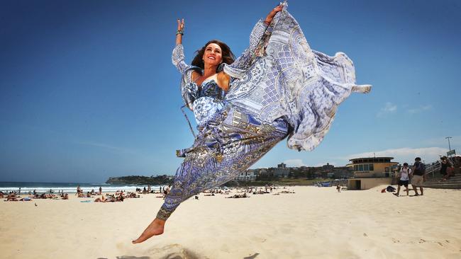 Camilla Franks is excited to showcase her kaftans on the world’s first beach runway on the world famous Bondi Beach. Picture: Richard Dobson