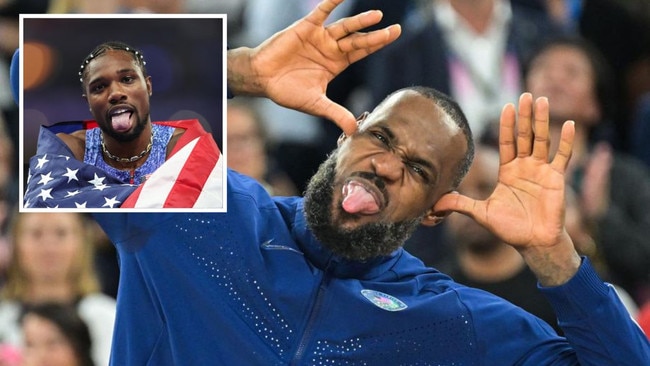 LeBron James and Noah Lyles. Photos: AFP/Getty Images