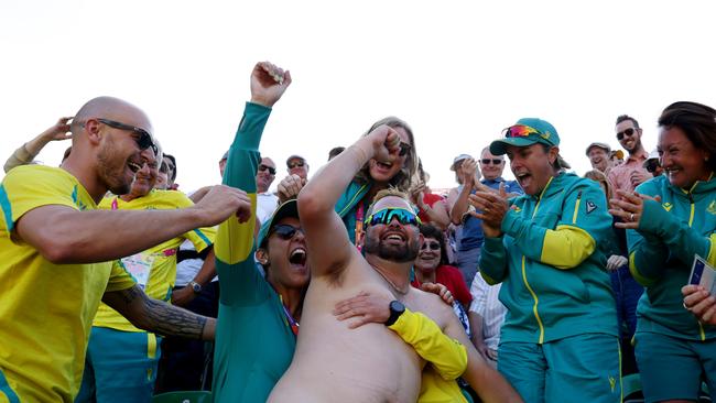 Aaron Wilson of Team Australia celebrates with Team Australia