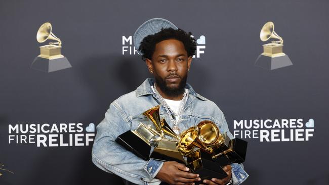 Kendrick Lamar won five Grammys for Not Like Us. Picture: Frazer Harrison/Getty Images