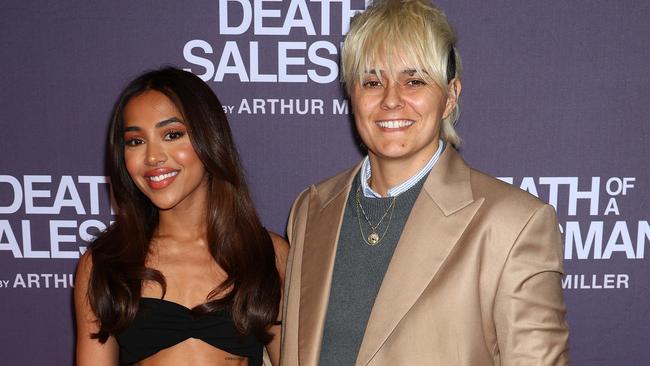 MELBOURNE, AUSTRALIA - SEPTEMBER 07: Maria Thattil (L) and Moana Hope attend the opening night of "Death Of A Salesman" at Her Majesty's Theatre on September 07, 2023 in Melbourne, Australia. (Photo by Graham Denholm/Getty Images for GWB Entertainment)