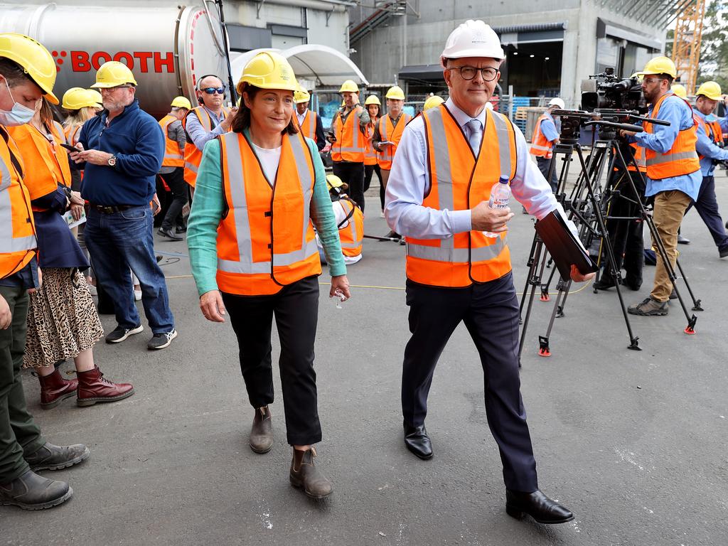 Labor leader Anthony Albanese intervened when Gilmore MP Fiona Phillips was asked about her position on boat turnbacks. Picture: Toby Zerna