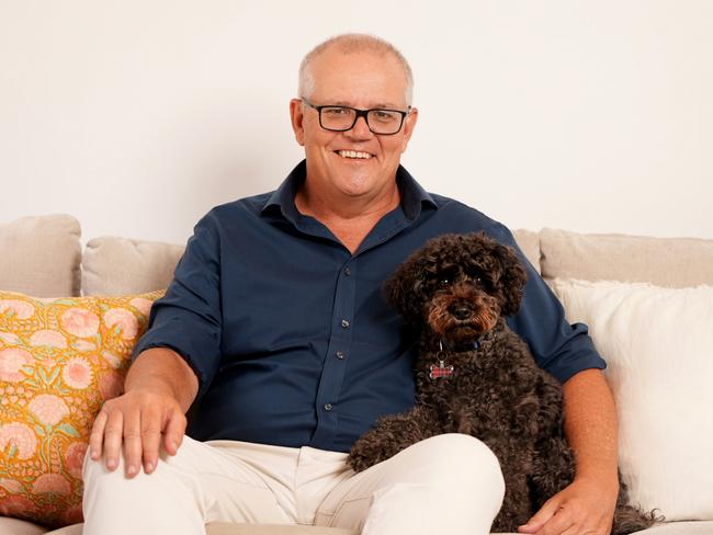 NEWS360 FEATURE >EMBARGOED TILL 28th of APRIL 24 >Former Prime Minister Scott Morrison with family dog Buddy, who is mentioned in the opening lines of his new book, Plans for Your Good: A Prime Minister’s Testimony of God’s Faithfulness. The book which will be published by Thomas Nelson US/HarperCollins on May 1. Pictures: Adam Taylor