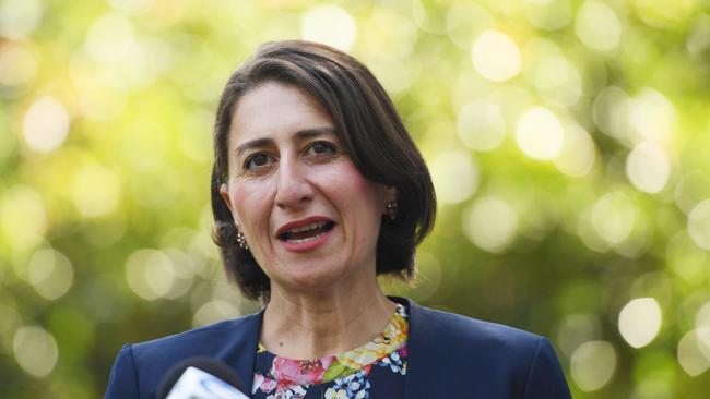 NSW Premier Gladys Berejiklian speaking in her electorate of Willoughby after her victory in the state election on the weekend. Picture: Tracey Nearmy