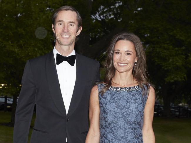 Pippa Middleton and her fiance, James Matthews arrive at Disability Snowsport UK's ParaSnowBall at London's Hurlingham Club. 4 May 2017. Picture: Les Wilson / Camera Press / AustralScope