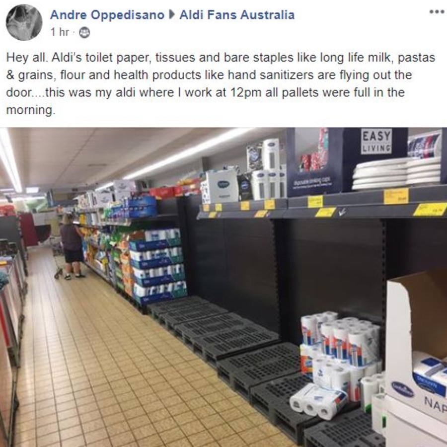 Shoppers have flooded social media showing empty shelves at their local supermarket.