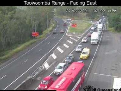 Van fire on Toowoomba Range causes westbound traffic chaos