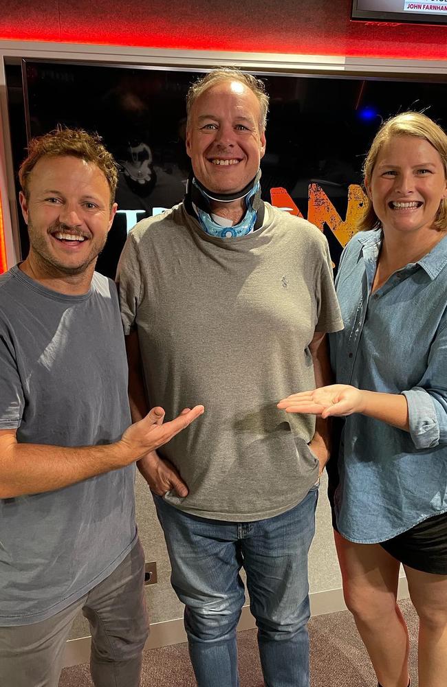 Ben Dobbin has returned to radio after a bad bike injury - Our man @ben_dobbin is back in studio with @leisel_jones and @liamjflanagan Picture Instagram