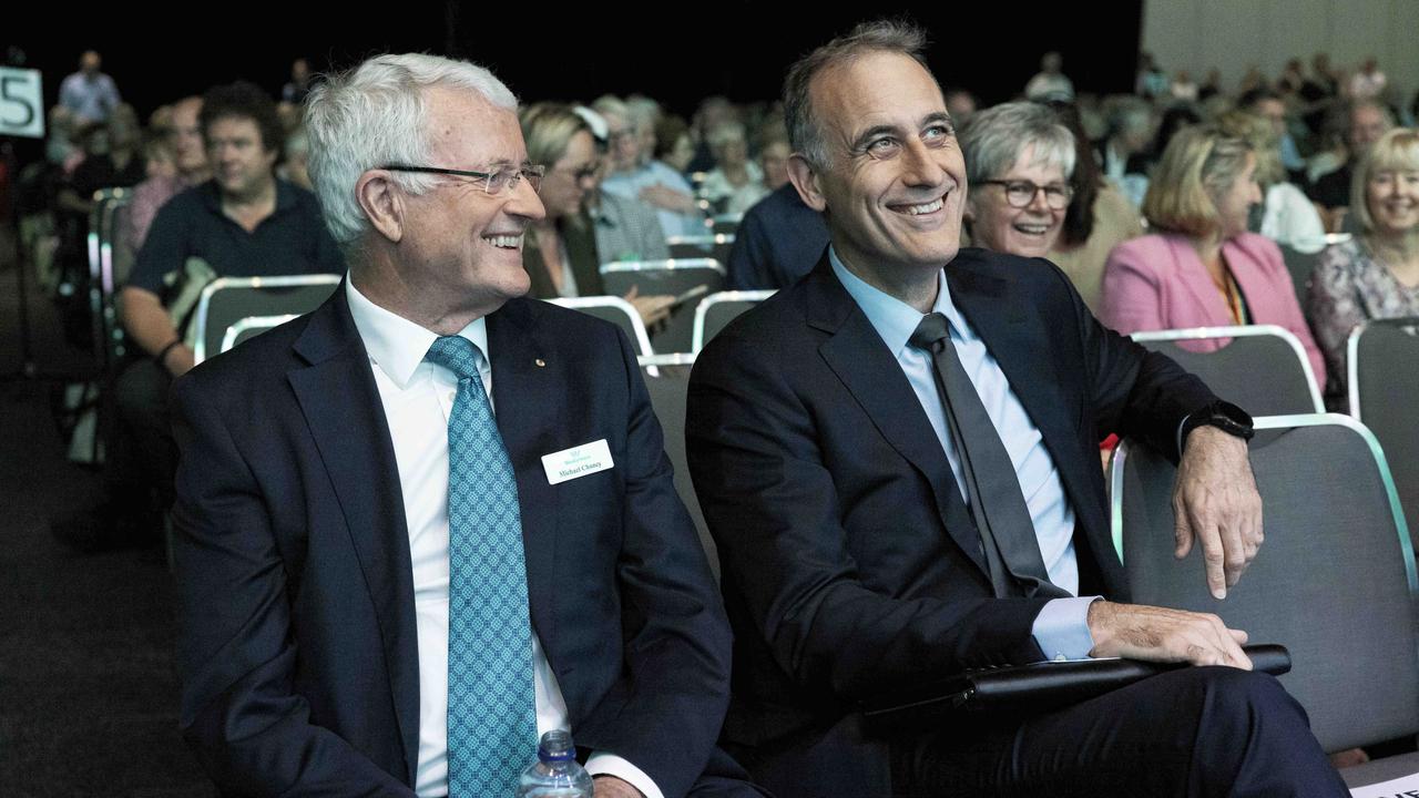 Wesfarmers chairman Michael Chaney AO (L) and CEO Rob Scott. Picture: Colin Murty