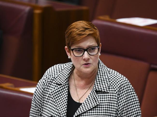 Australian Foreign Minister Marise Payne revealed Twitter removed more than 32,000 “political propaganda” accounts from the Chinese, Russian and Turkish governments. Picture: Lukas Coch