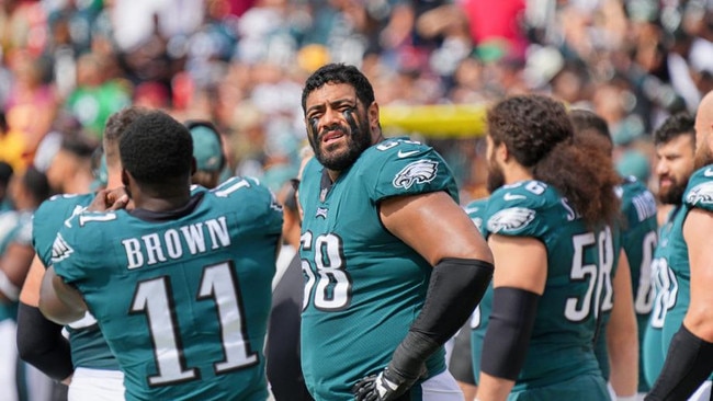 Jordan Mailata had a bit of a mare. Photo by Andy Lewis/Icon Sportswire via Getty Images