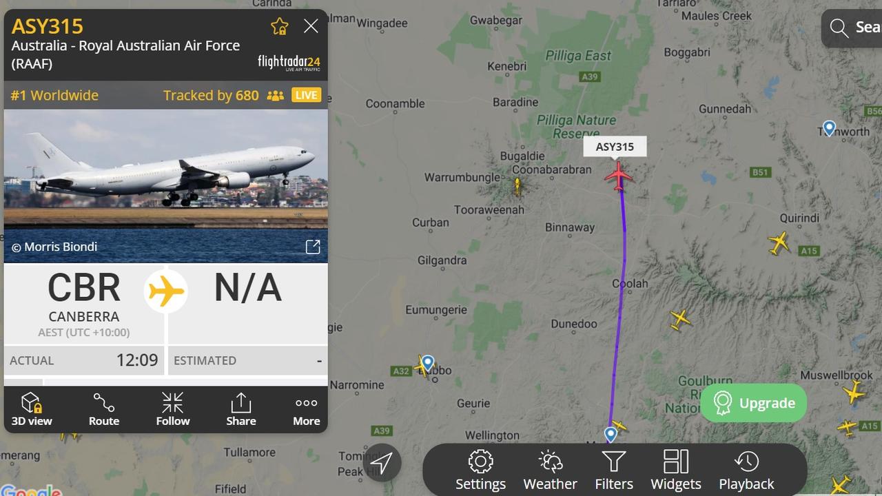 Anthony Albanese's plane shot to the top of the most tracked.