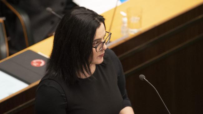 Labor member for Clark Ella Haddad, parliament Question Time. Picture: Chris Kidd