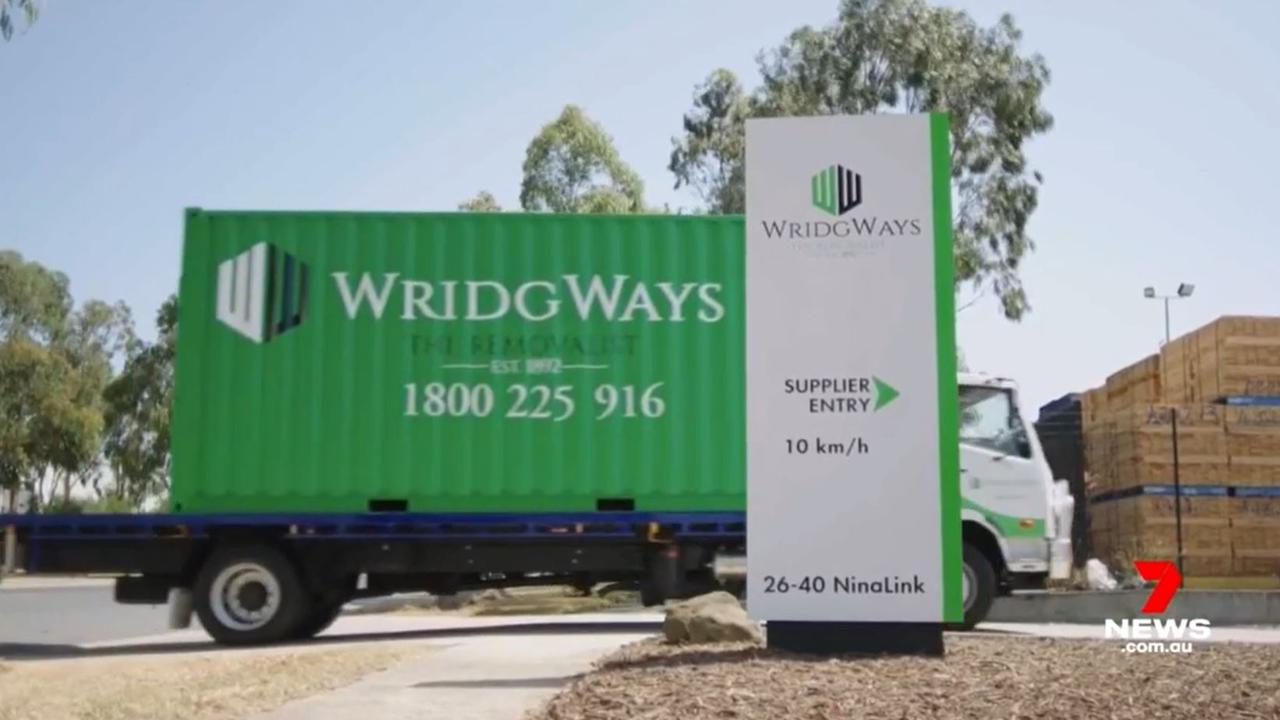 Kent Removals &amp; Storage took 160 of WridgwWays’ clients when they went into liquidation in July 2021 – including the Taylors. Picture: 7 News