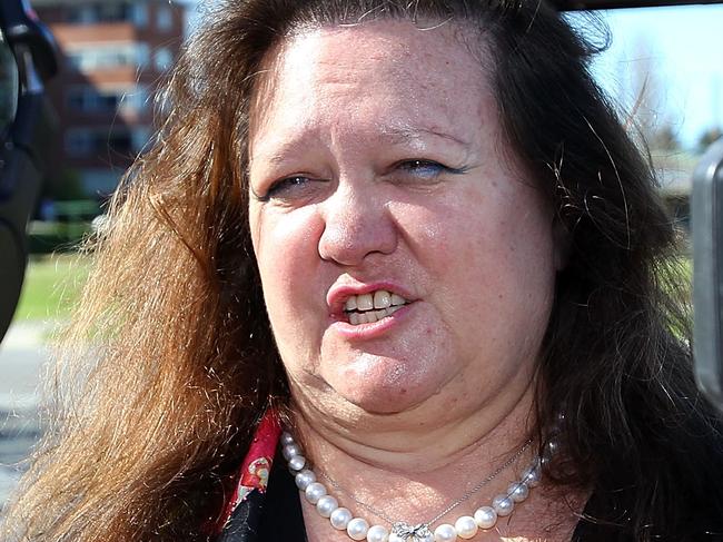 PERTH, AUSTRALIA - JUNE 09: Gina Rinehart, chairman of Hancock Prospecting joins protesters as they rally against the government's proposed mining tax outside the Hyatt Regency Hotel where Prime Minister Kevin Rudd is to address the Perth Press Club on June 9, 2010 in Perth, Australia. Rudd is in Western Australia to campaign for his proposed 40% resources super profits tax amid falling approval ratings in recent polls and strong opposition from the mining industry. (Photo by Paul Kane/Getty Images)