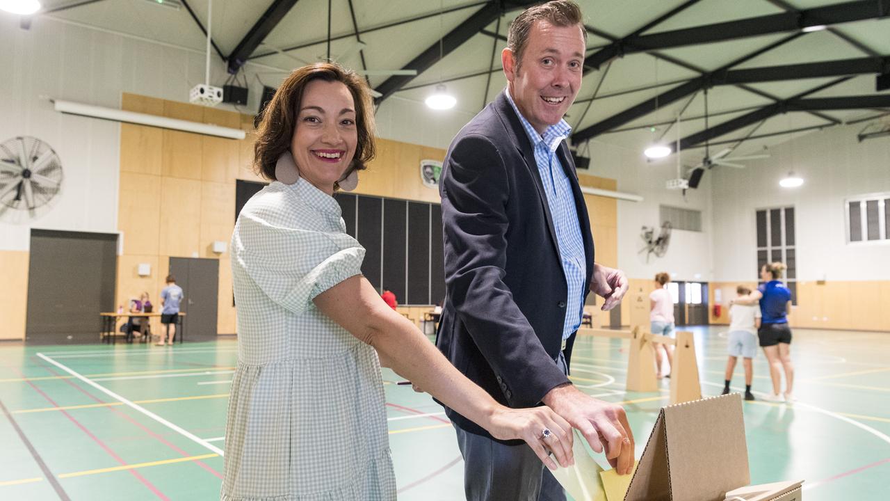 Now-Groom MP Garth Hamilton and his wife Louise Hamilton cast their vote in the by-election in November 2020. Picture: Kevin Farmer