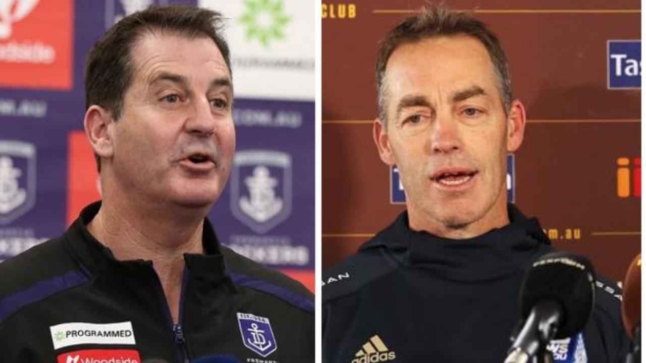 Ross Lyon and Alastair Clarkson. Photo: Getty.