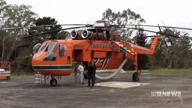 Investigators will look at whether thick smoke was partly to blame for a firefighting helicopter crash in remote Gippsland. Picture: Nine News Melbourne.