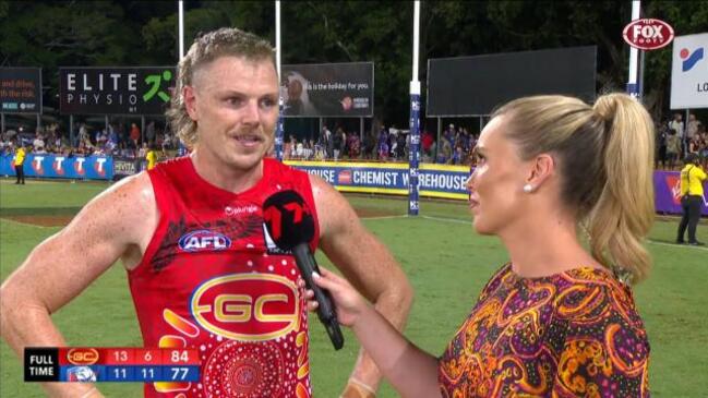 Emotional Nick Holman reflects on game 100: ‘Kicked a couple of goals for her’