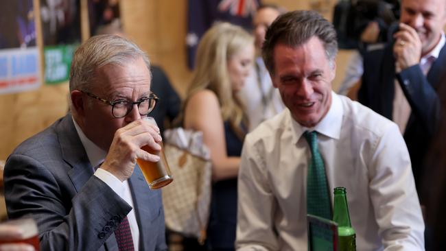 Prime Minister Anthony Albanese Prime Minister with NSW Labor Premier Chris Minns, adding to the opinion the Liberals are losers. Picture: NCA NewsWire/Damian Shaw