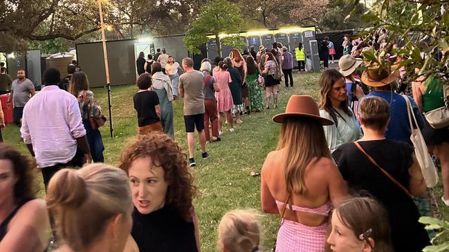 Toilet queues for WOMADelaide Festival in Adelaide. Picture: Supplied.