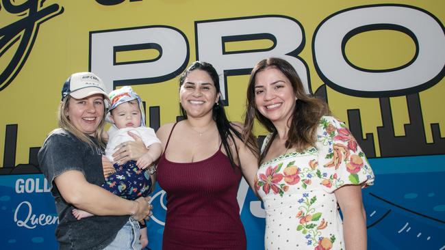 Carolina morgado, Luca Kretzcmmann ,Gabriela Martinez and Ni Kretzchmann at the Gold Coast Pro, Burleigh Heads. Picture: Glenn Campbell