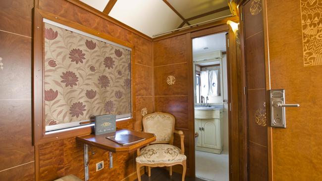 The deluxe suite on the Al Andalus train in Spain.