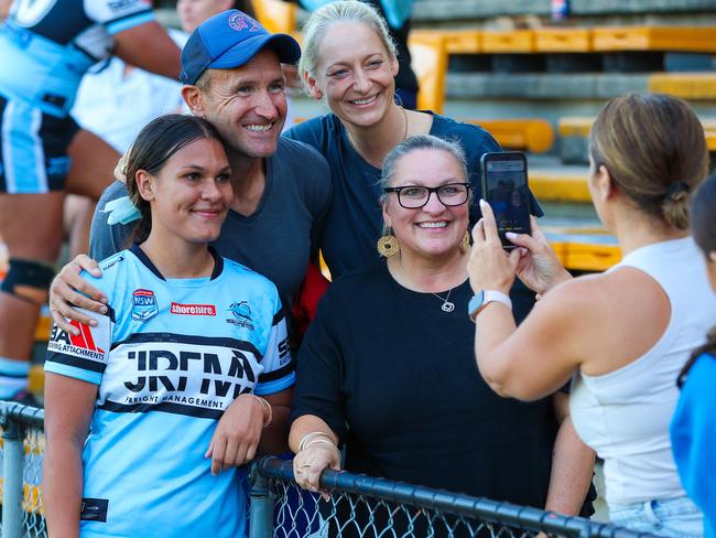 Koolee Harbour celebrates with family after the match. Picture: Adam Wrightson Photography.