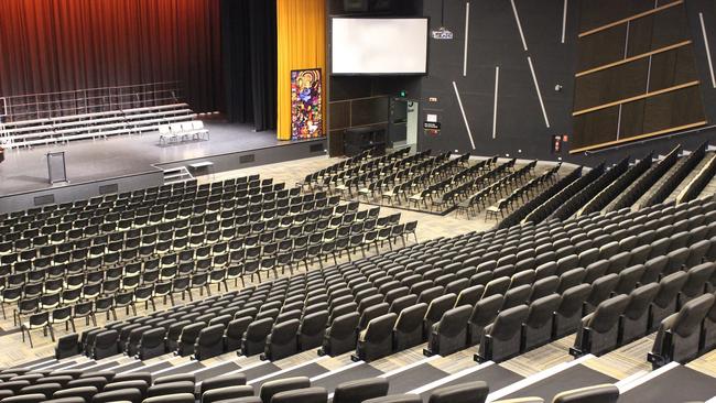 Inside the auditorium at the Edmund Rice Performing Arts Centre.