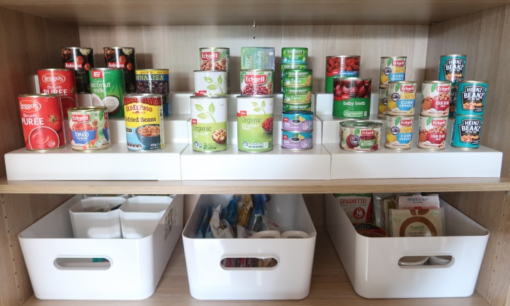 Mum's organising hacks: How to store cans in your kitchen pantry