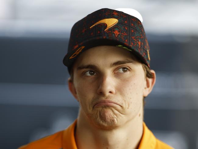 MEXICO CITY, MEXICO - OCTOBER 24: Oscar Piastri of Australia and McLaren talks to the media in the Paddock during previews ahead of the F1 Grand Prix of Mexico at Autodromo Hermanos Rodriguez on October 24, 2024 in Mexico City, Mexico. (Photo by Chris Graythen/Getty Images)