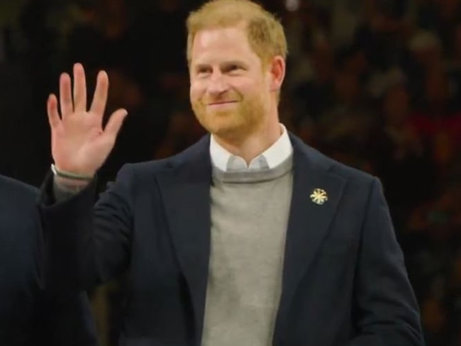 Prince Harry attends an NHL game at Rogers Arena in Vancouver. Picture: x.com/Canucks