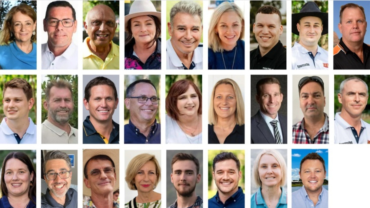 Townsville's mayoral and councillor candidates contesting the 2024 local government election. Pictures: Supplied.