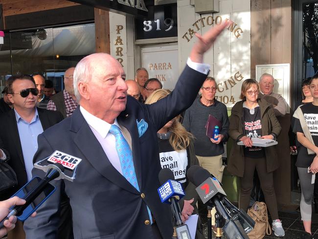 Alan Jones said the light rail made “no sense” to him and would carry on fighting against it’s route through the centre of Parramatta.