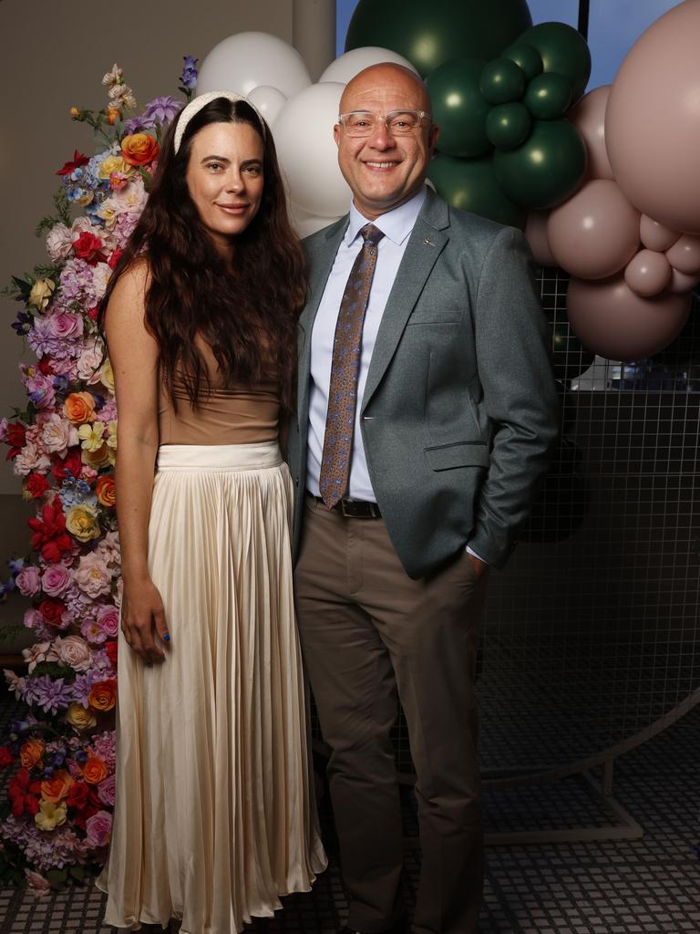 Sally Hayne and Mohammad Aldergham. Melbourne Cup event at Franklin Wharf as a fundraiser for charity Variety. Picture: Nikki Davis-Jones