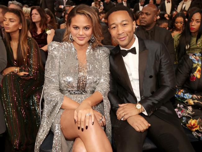 Chrissy Teigen and John Legend attend the 60th Annual GRAMMY Awards at Madison Square Garden on January 28, 2018 in New York City. Picture: Getty