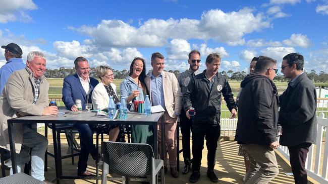 The crowd gets into the fun on the outdoor decking area at the 2022 Hamilton Cup.